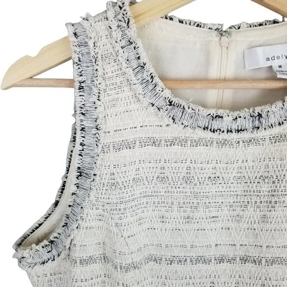 Adelyn Rae Fit and Flare Mini Cotton Sleeveless Ivory Dress SZ M - Picture 6 of 13